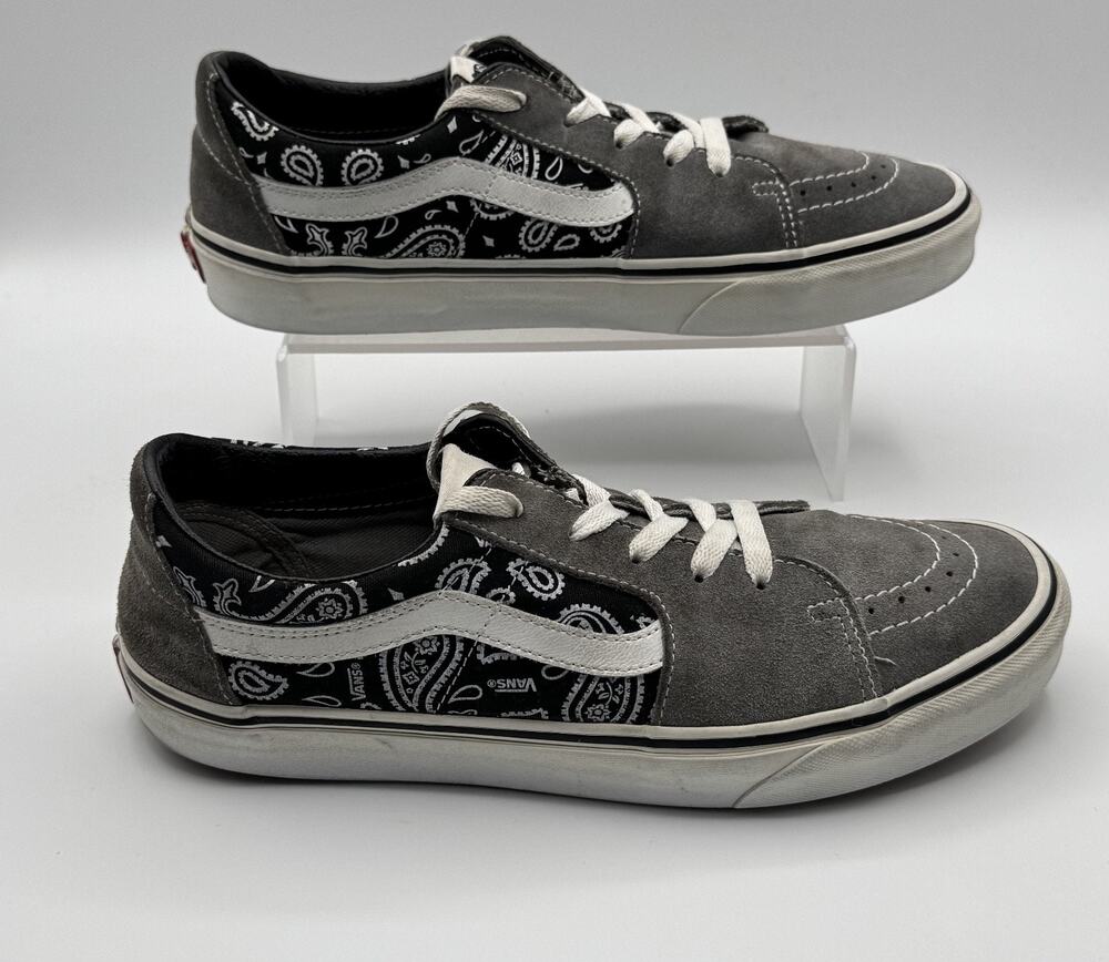 Vans SK8 Low Paisley Gray Unisex Sneakers Shoes Men Size: 9.5 Women Size:11,